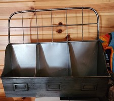 Cassetta cucina country utility in metallo zincato 3 sezioni 