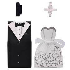 100 Pezzi Scatole di Caramelle per Sposa e Sposo - Bomboniere Matrimonio in C