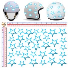Adesivi stelle bianco celesti casco sticker helmet tuning stars white blu 32 pz.
