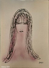 Sage Vernis, Ritratto Di Donna, Tecnica Mista su Cartone, 1970, 50x70 cm.