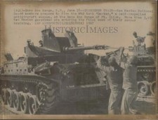 1967 Stampa Foto New Mexico Guardie Nazionali si preparano a sparare carro armato a Ft. Bliss