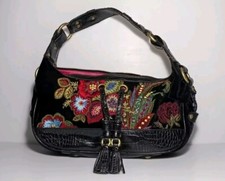 Borsetta Just Cavalli In Velluto Ricamato A Fiori E Ecopelle