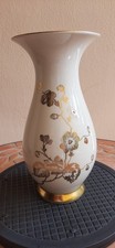 Vaso porcellana Bavaria Johann Seltmann Vohenstrauß decoro floreale oro h 24 cm