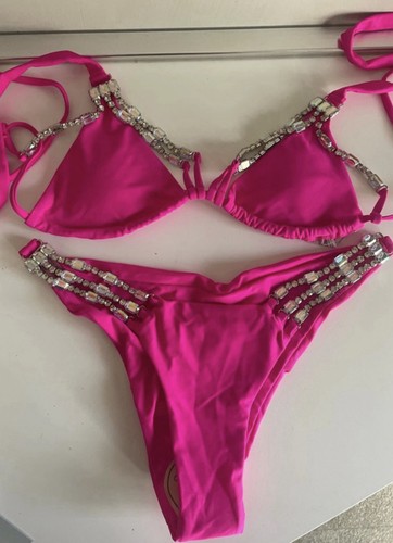 Bikini fucsia con strass - bikini,