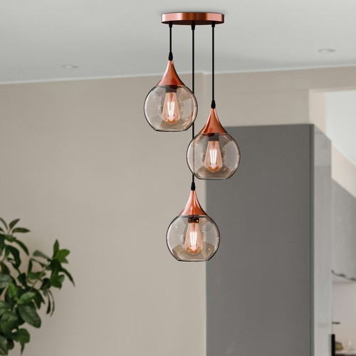 Lampadario vintage vetro fumè