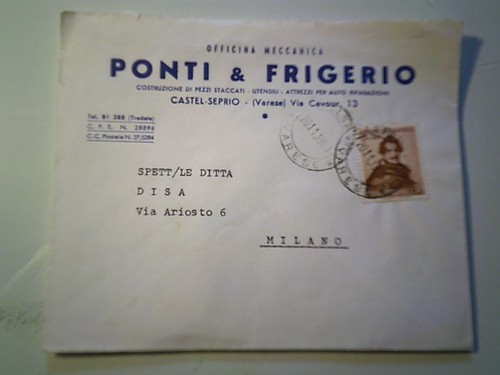 Busta viaggiata officina - busta,