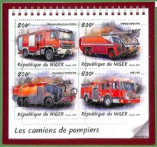 A2430 - NIGER - ERROR: MIPERF, minifoglio - 2019 camion dei pompieri,...
