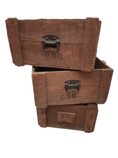 ANTICHE CASSE IN LEGNO DI LATTE CONDENSATO PER ESERCITO NESTLE' PREALPINA (RARE)