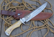Coltello Bowie damascato 16"