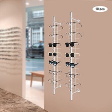 Espositore per occhiali in alluminio 10 pezzi asta porta occhiali da sole da parete montatura portaoggetti