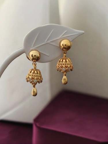 Orecchini jhumki placcati oro - jhumki,