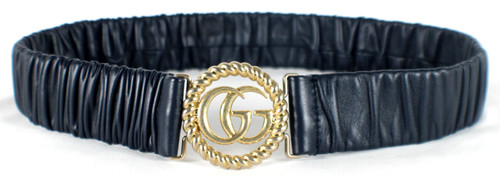 Cintura gucci blu scuro pelle - gucci,