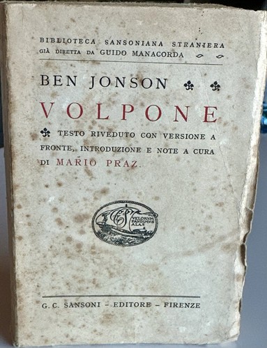 Volpone ben jonson - jonson-cura, mario