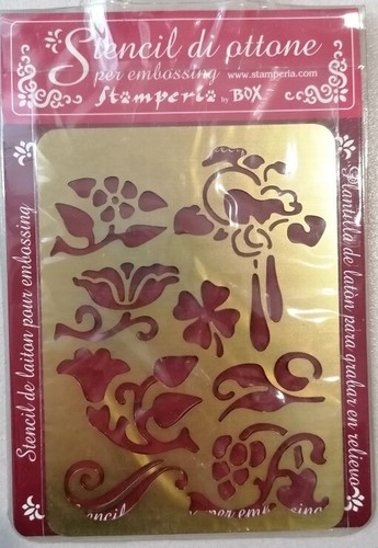 Stencil con fiori ottone - fiori,,
