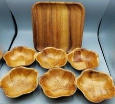 Vintage Wood Serving Set -