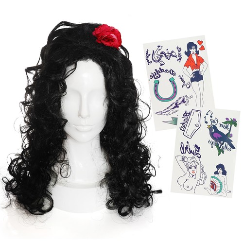 Parrucca amy winehouse nera - parrucca,