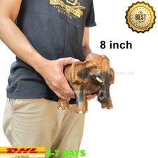 Sedia elefante in legno intagliato 8 pollici sgabello elefante arte artigianale tailandese woo massello