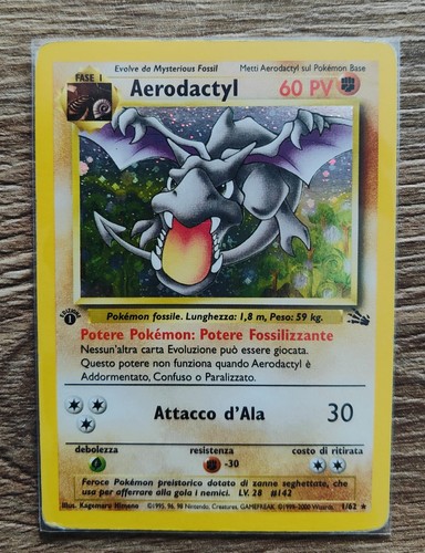 Carta pokemon aerodactyl - pokemon, holo