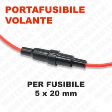 PORTAFUSIBILE VOLANTE PER FUSIBILE 5x20 mm CON CAVO 22 AWG - 4 PEZZI