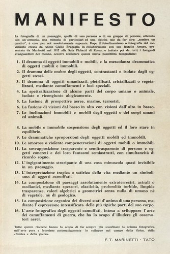 Manifesto della fotografia - della,