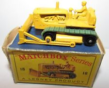 MATCHBOX LESNEY 18 Anni 60 Caterpillar Bulldozer raro giocattolo Epoca Scatola