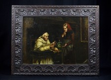 Antico dipinto olio su tela