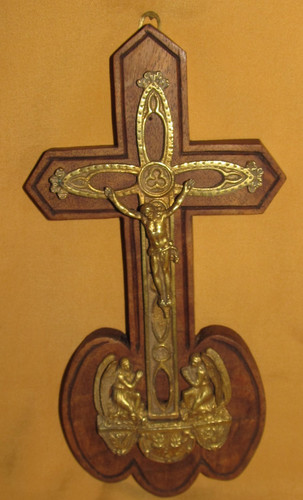 Crocifisso antico bronzo - in,