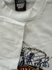 T-shirt vintage taglia L Marth's Vinyard cavalli volanti giostra punto singolo USA