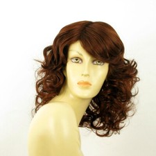 Parrucca donna ricci semi lunga castano scuro rame intenso : PRISCILIA 322