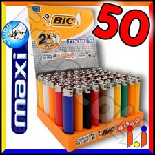 50 Accendini BIC MAXI J26 colorati pietrina grandi - Scatola intera box