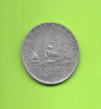ITALIA  1966 Moneta  Lire 500 Argento CARAVELLE