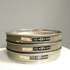 Tris setacci vintage da test laboratorio attrezzature scolastiche GF DIN 4188