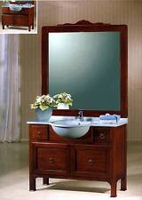 MOBILE ARREDO BAGNO IN LEGNO MASSICCIO BASE/LAVABO/SPECCHIO VARIE FINITURE 424