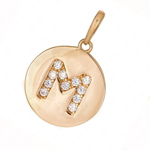 Ciondolo charm disco - charm, iniziale
