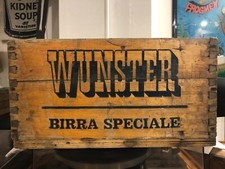 WUNSTER BIRRA SPECIALE-RARA CASSA VINTAGE LEGNO PUBBL. EPOCA ARREDO BAR BIRRERIA