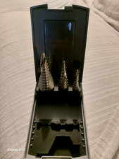 Serie di 3 frese coniche a gradino in acciaio HSS