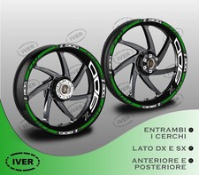 Adesivi cerchi moto per kawasaki z900 z 900 verdi bianchi ruote