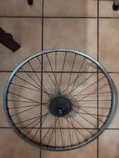 cerchio ruota posteriore MTB città 26'' con pacco pignoni usurato sgancio rapido
