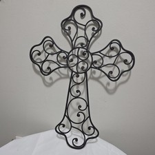 Croce in ferro battuto nero da