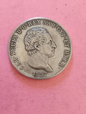 REGNO DI SARDEGNA CARLO FELICE 5 lire 1827 TORINO  N.B FALSO D EPOCA PESA 25.02