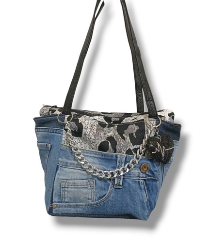 Borsa jeans maculato - e,