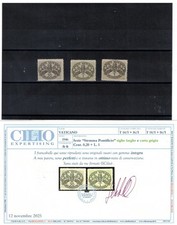 s58039 VATICANO 1946 MNH** Segnatasse Righe Larghe carta grigia Certif. Cilio 6v