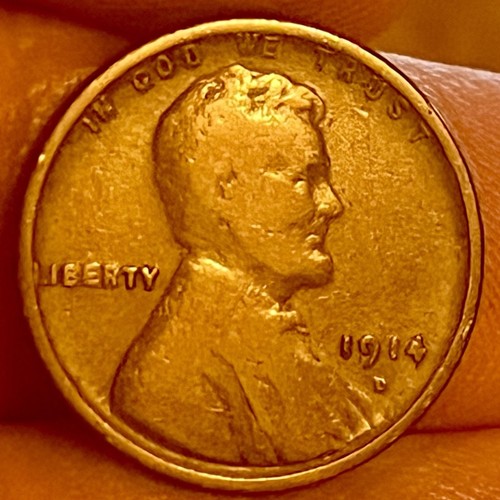 1914 lincoln cent f bel - cent,, vg/f,