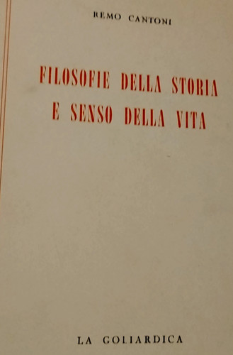 Remo cantoni filosofie della - cantoni,