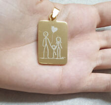 Medaglietta in acciaio Pendente con incisione - famiglia - amore - idea regalo