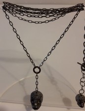 Rebecca collezione Manhattan collana + bracciale con teschio brunito