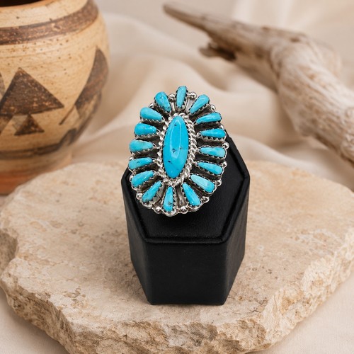 Anello grappolo turchese blu - anello,