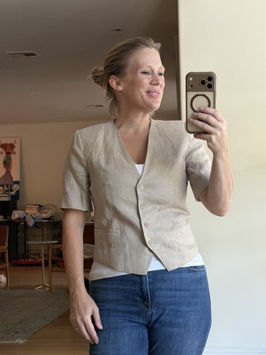 Giacca blazer lino manica