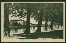 ORIAGO (VE)  PIAZZA MERCATO FIUME BRENTA RARA E BELLA  VIAGGIATA 1940 (215)
