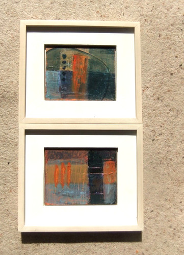 Coppia quadro dipinto olio - coppia,